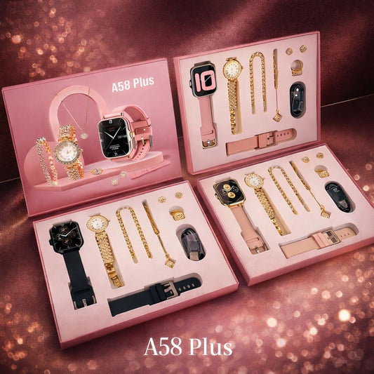 💖 A58 Plus Ladies Gift Set  💎 Ladies Luxury Gift Set 🌸 Stylish Women’s Smartwatch