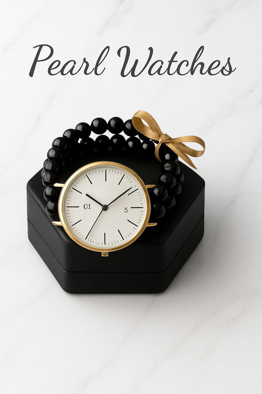 ⌚✨ Double Layer Pearl Watch 🌸 Ladies Pearl Watch