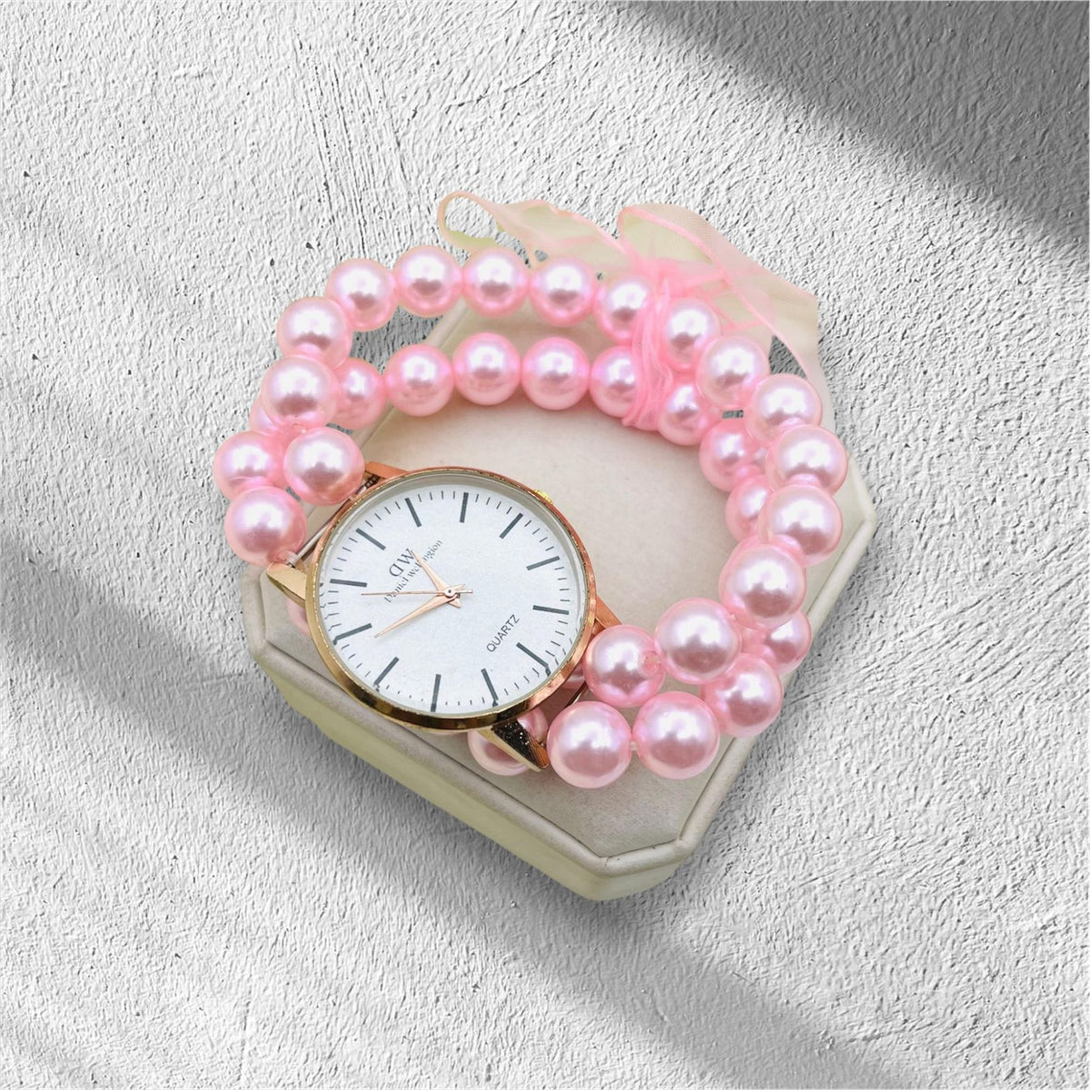 ⌚✨ Double Layer Pearl Watch 🌸 Ladies Pearl Watch